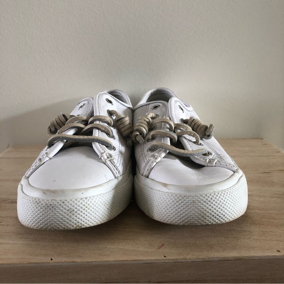 Sperry Seacoast White Leather Slip On Boat Shoes 6 - Picture 5 of 6